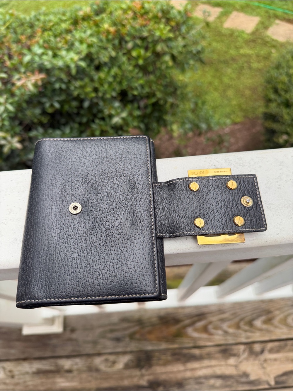 Fendi Black Leather Wallet with Silver Logo Plaque - Picture 14 of 16